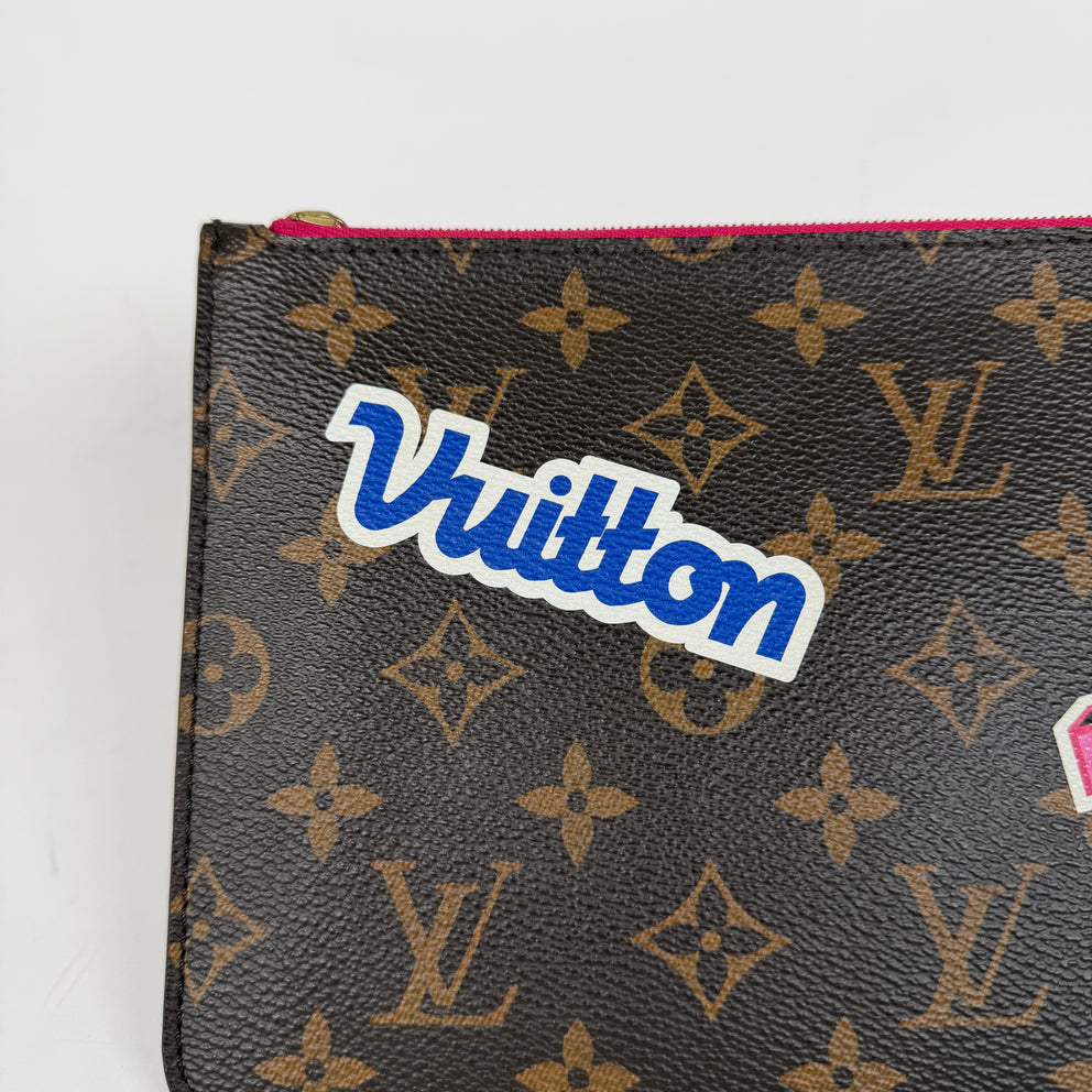 Louis Vuitton Monogram Travel Stickers Neverfull Pouch