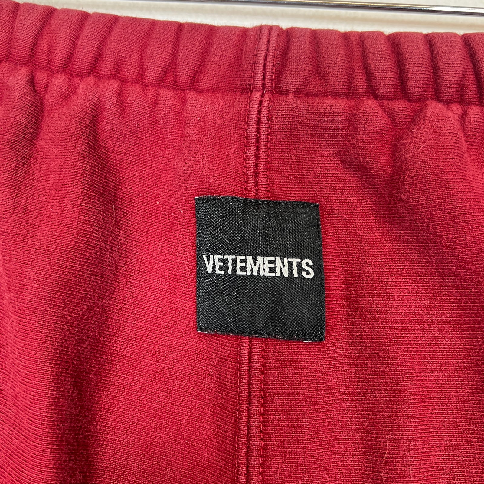 Vetements AW19 Burgundy Spellout Logo Sweatpants Size XS