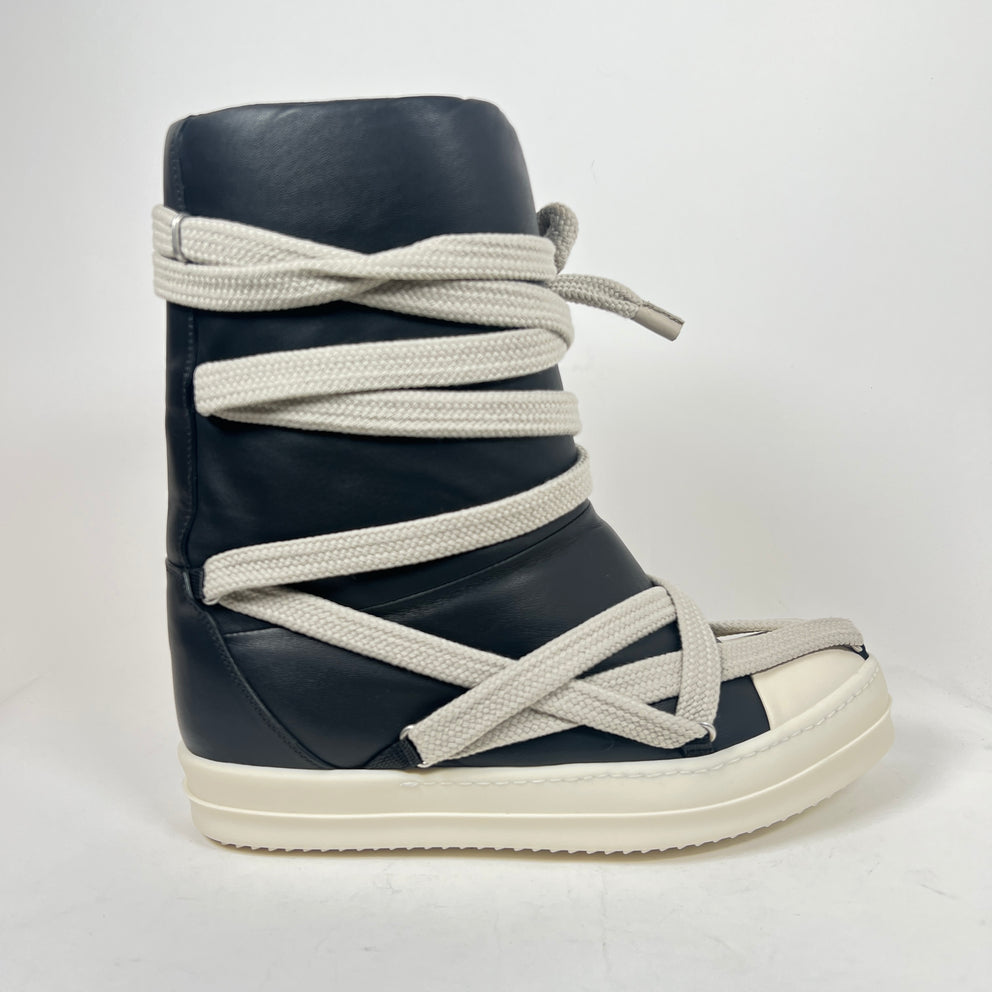 Rick Owens Black/Milk Jumbolace Megalaced Boots Size 41