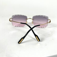 Cartier Pink C Decor Diamond Cut Glasses