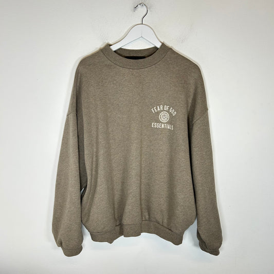 Fear Of God Essentials Grey University Logo Crewneck Size M