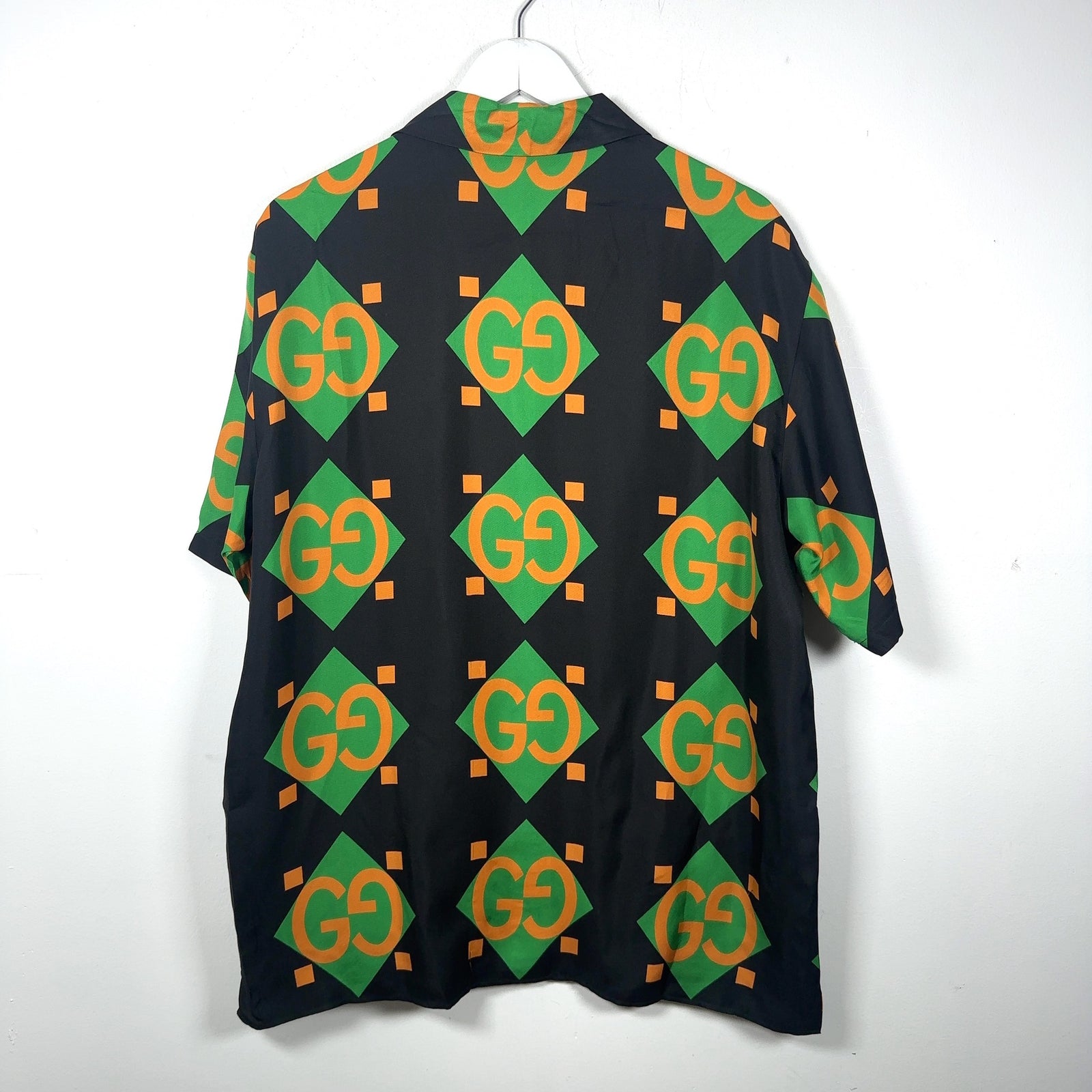 Gucci Mono-Block Silk Button-Up Shirt