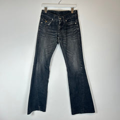 Tornado Mart Grey Spiral Cut Flared Jeans Size 31