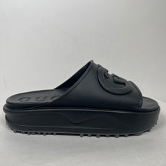 Gucci Black Interlocking G Platform Sandals Size GG 12