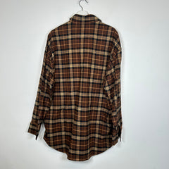 Amiri Brown Plaid Check Flannel Shirt Size M