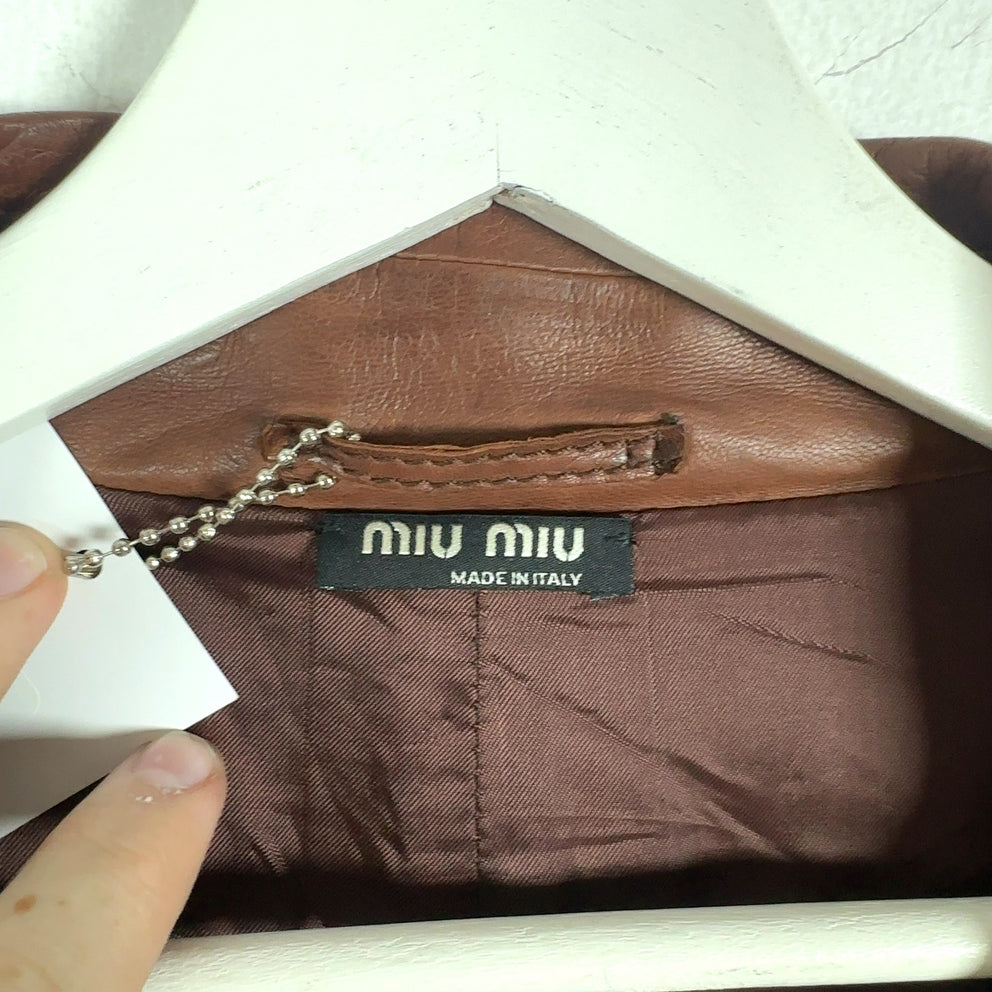 Miu Miu Leather Blazer Jacket