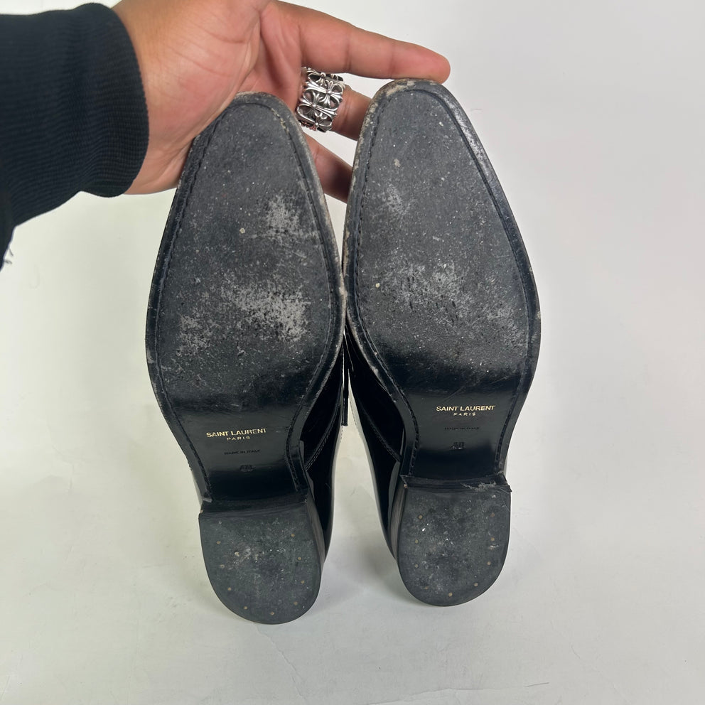 Saint Laurent Black Patent Leather Oxfords Size 40