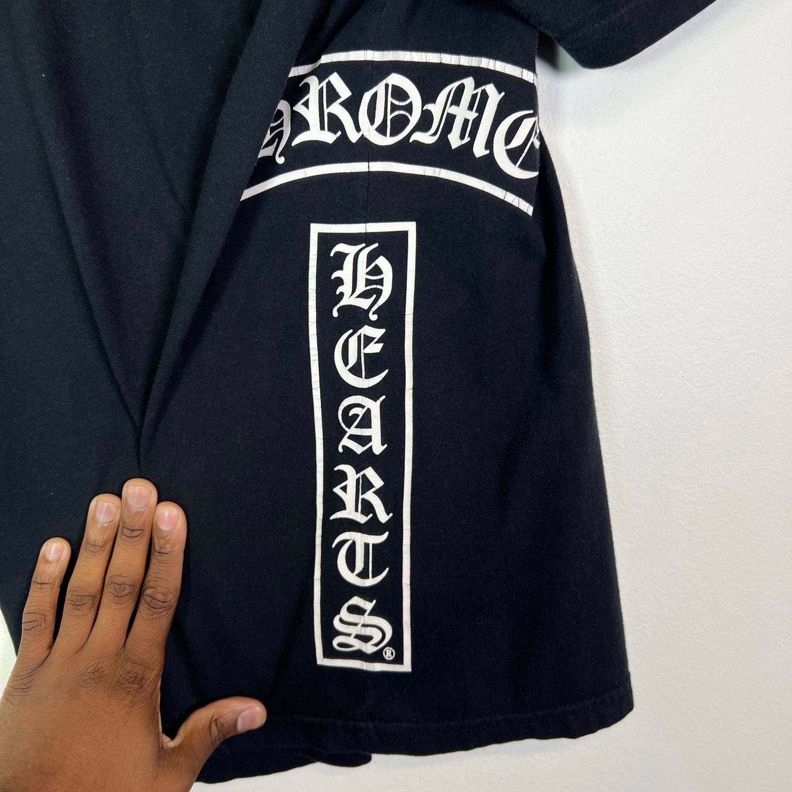 Chrome Hearts Black Vintage Fleur T-Bar Logo Pocket T-Shirt Size M