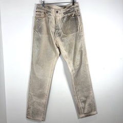 Palm Angels Silver Coated Denim Jeans