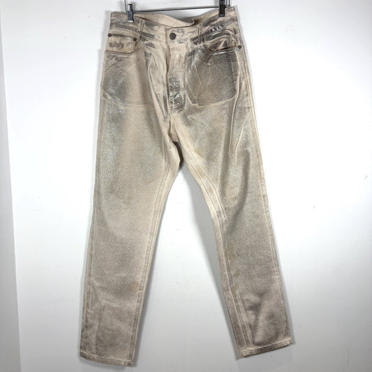 Palm Angels Silver Coated Denim Jeans