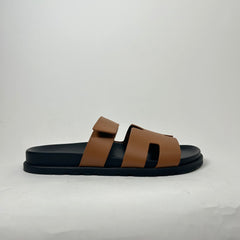 Hermes Brown Naturel Chypre Sandal Size 10