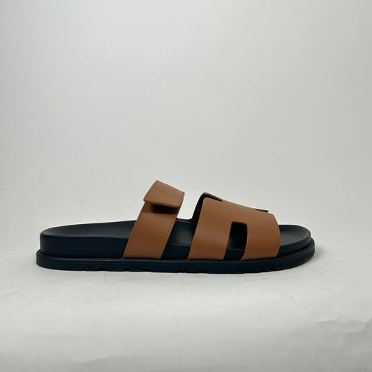 Hermes Brown Naturel Chypre Sandal Size 10