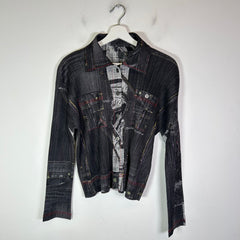 Issey Miyake Pleats Please Denim Trompe L'oeil Top Shirt