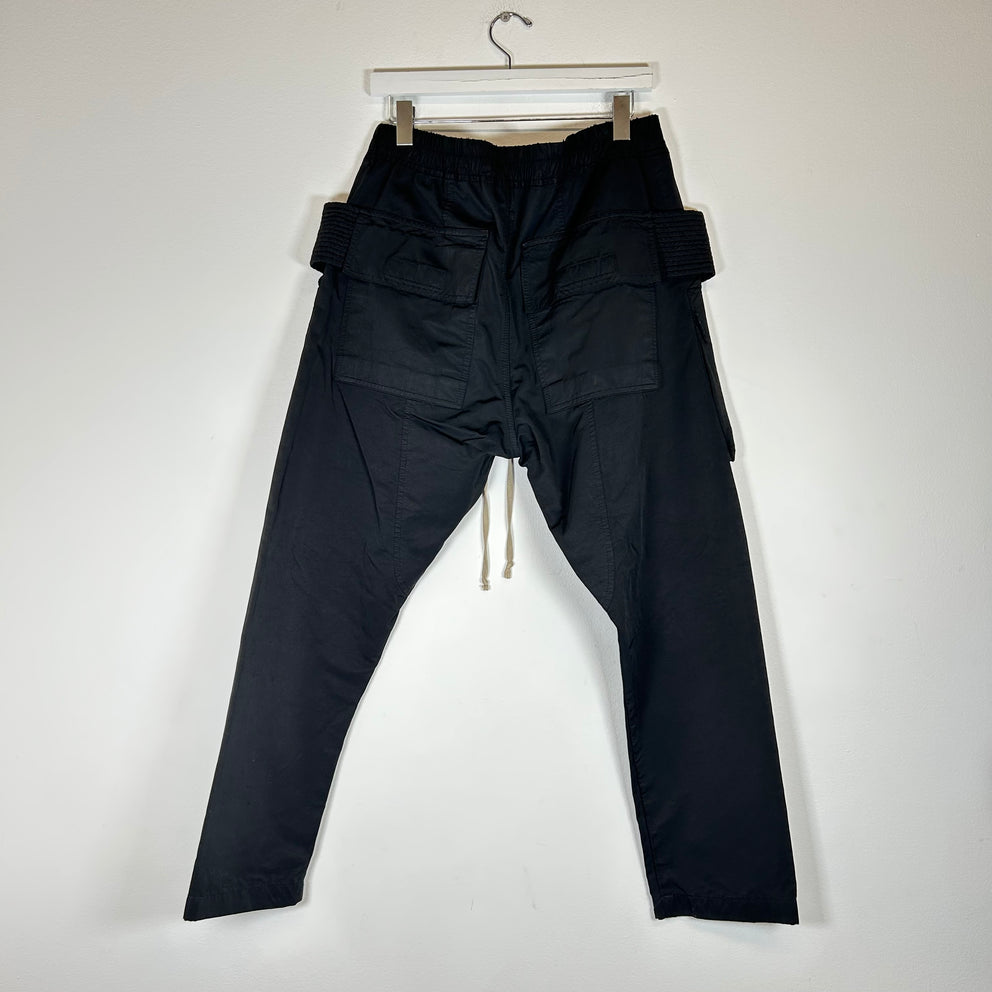 Rick Owens Black Nylon Creatch Cargos Size M