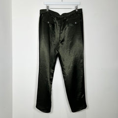 Gucci Olive Satin Side Stripe Logo Sweatpants Size XL