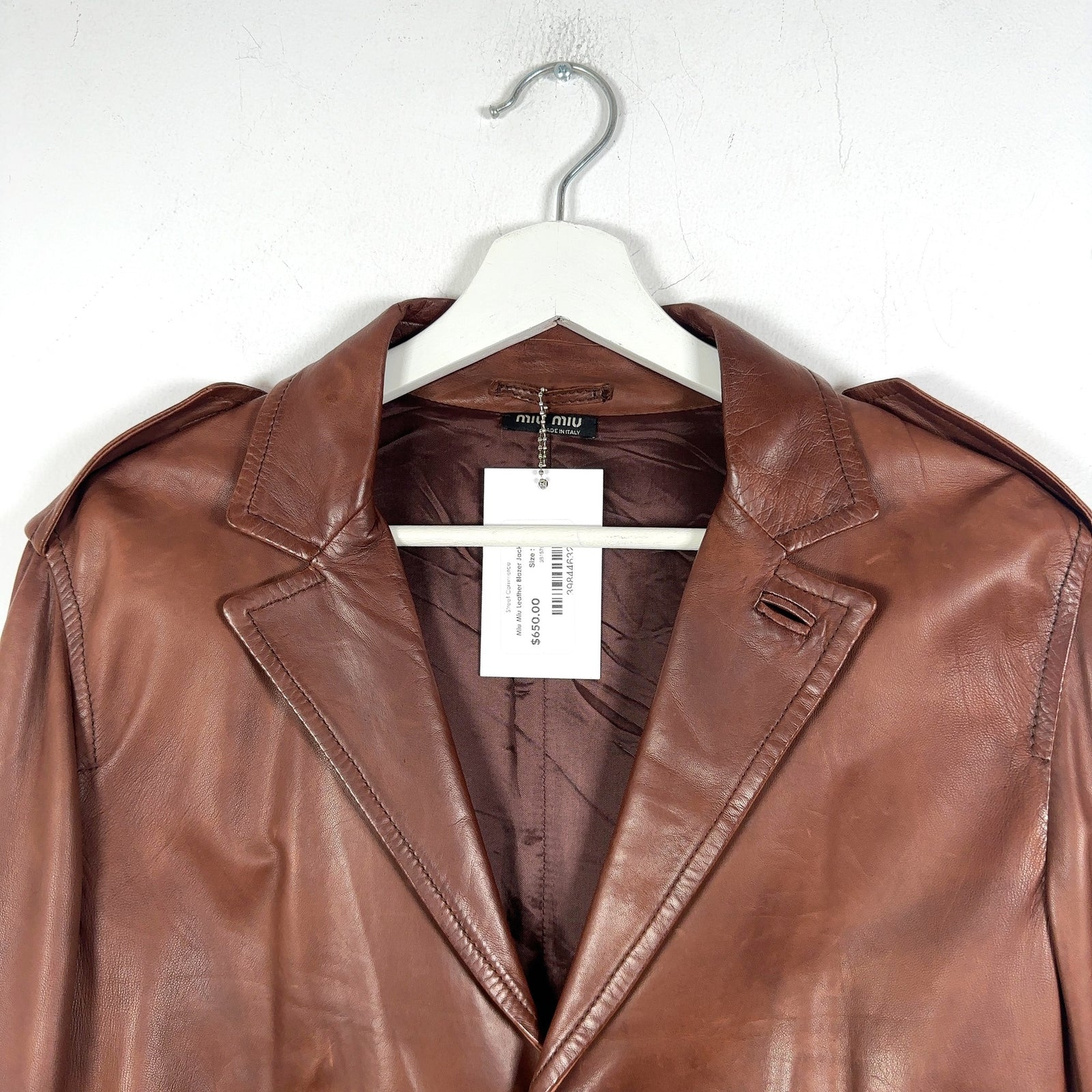 Miu Miu Leather Blazer Jacket