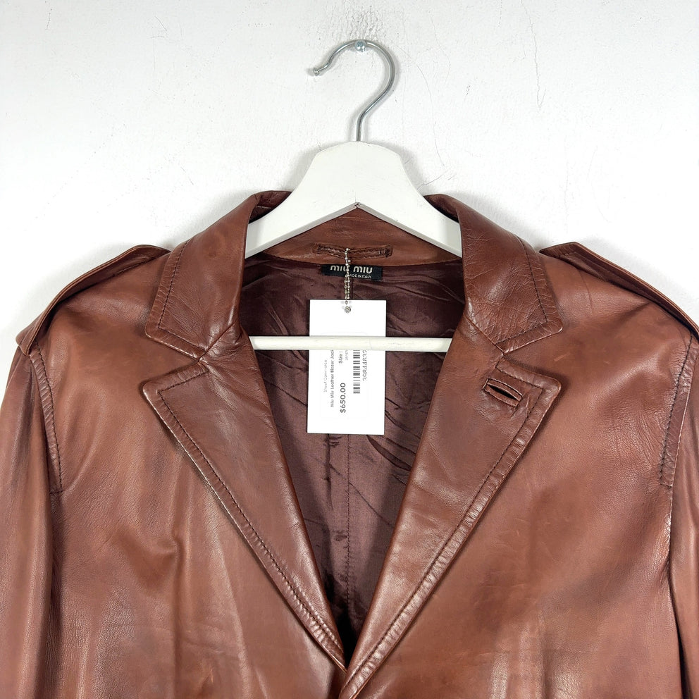 Miu Miu Leather Blazer Jacket