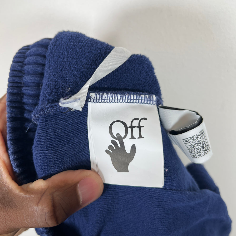 Off-White Blue Rubber Arrow Over Sweatpants Size S