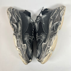 Balenciaga Faded Black Paint Triple S Sneaker Size 44