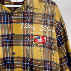 Vale Chocolate 'Valley Dreams' Rhinestone Flannel Shirt