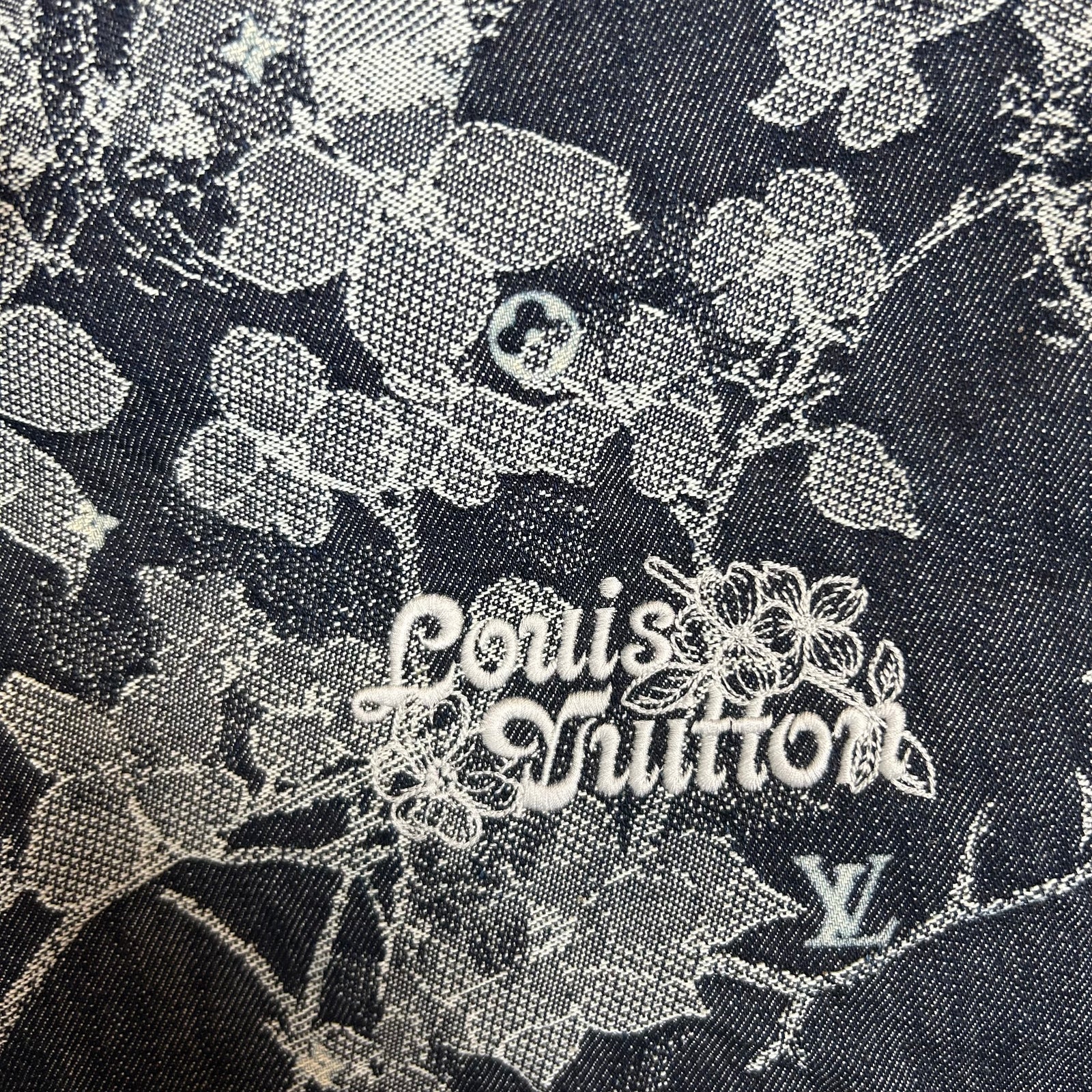 Louis Vuitton Floral Jacquard Denim Shorts Size 32