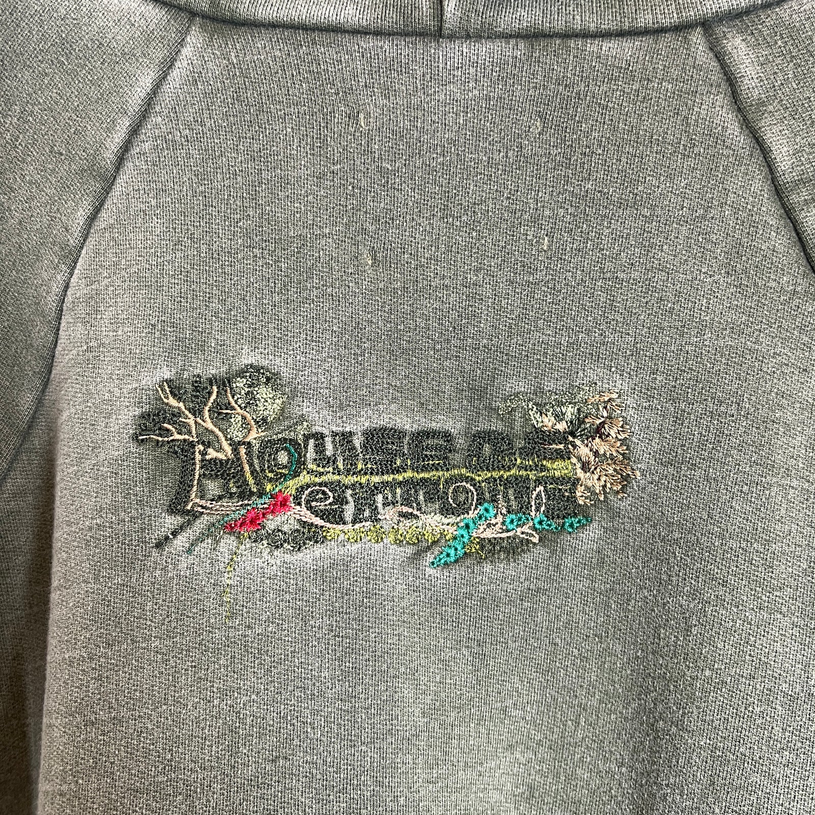 House Of Errors Washed Green Embroidered Hoodie Size XL