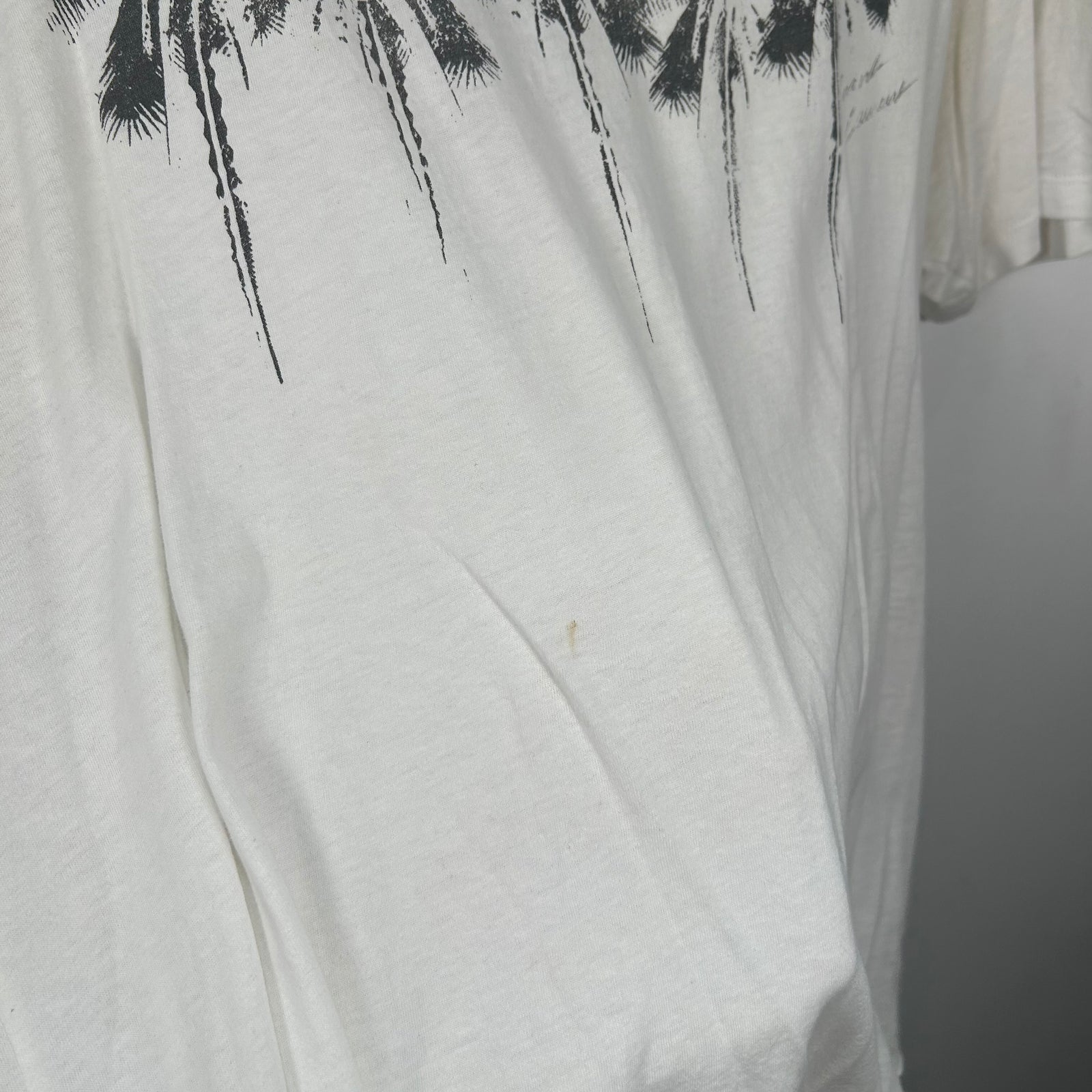 Saint Laurent White 'Trees' T-Shirt Size L