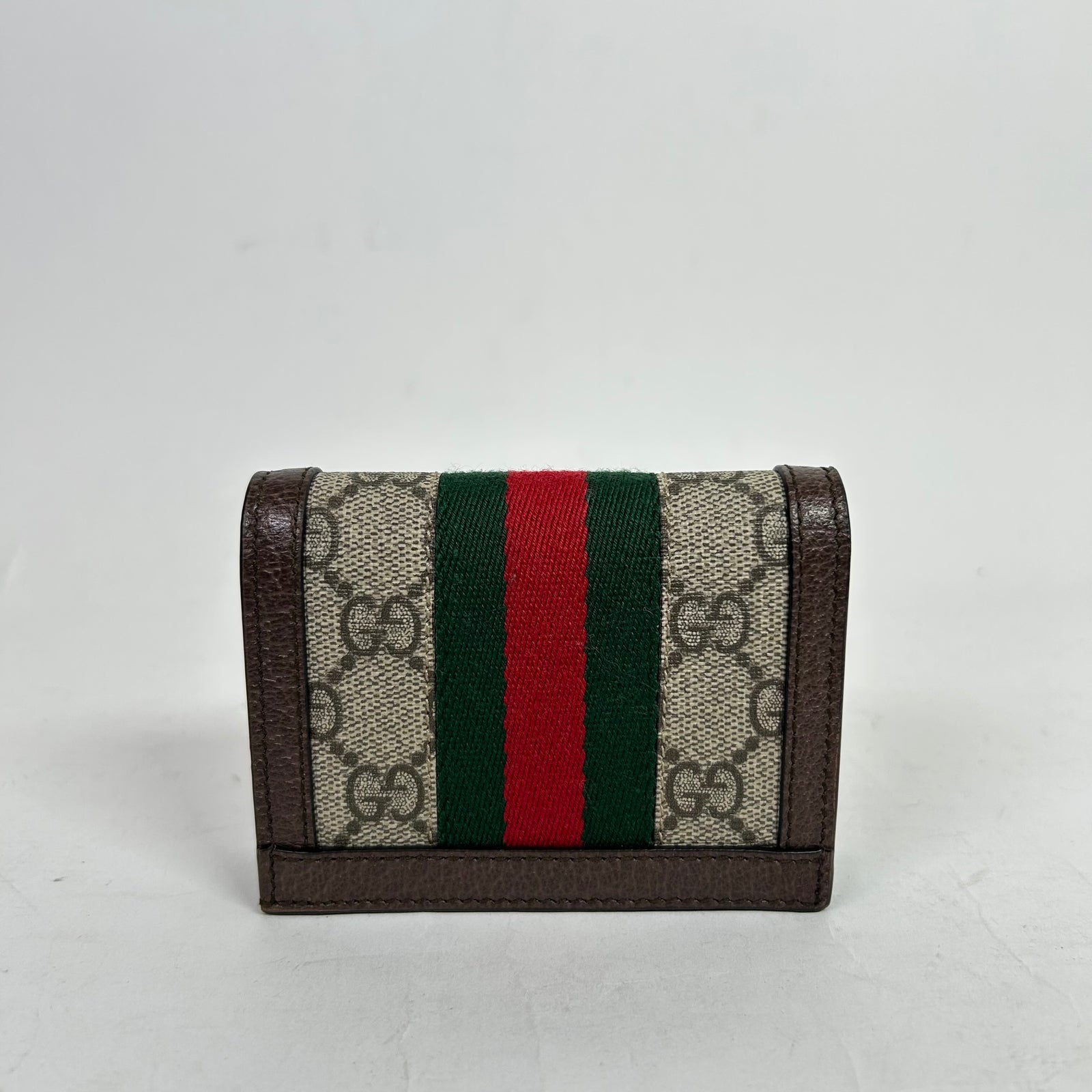 Gucci GG Canvas Ophidia Leather Compact Wallet