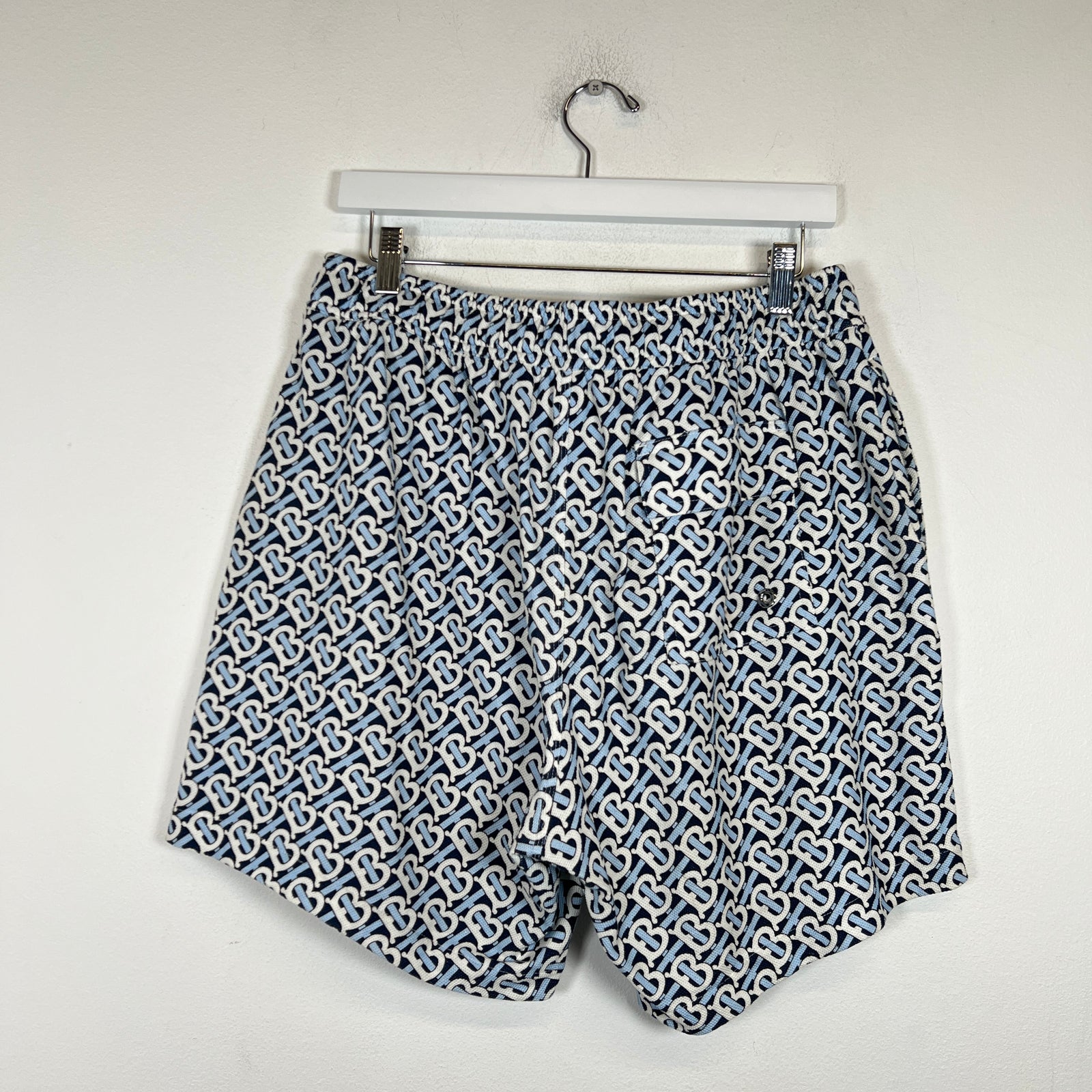 Burberry Light Blue TB Monogram Shorts Size L