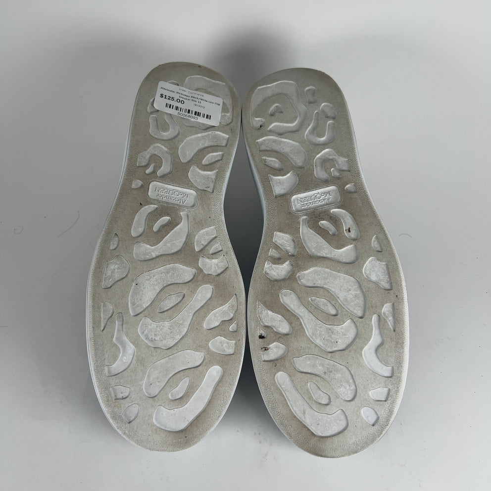 Alexander Mcqueen Black/White Low-Top Sneaker Size 12