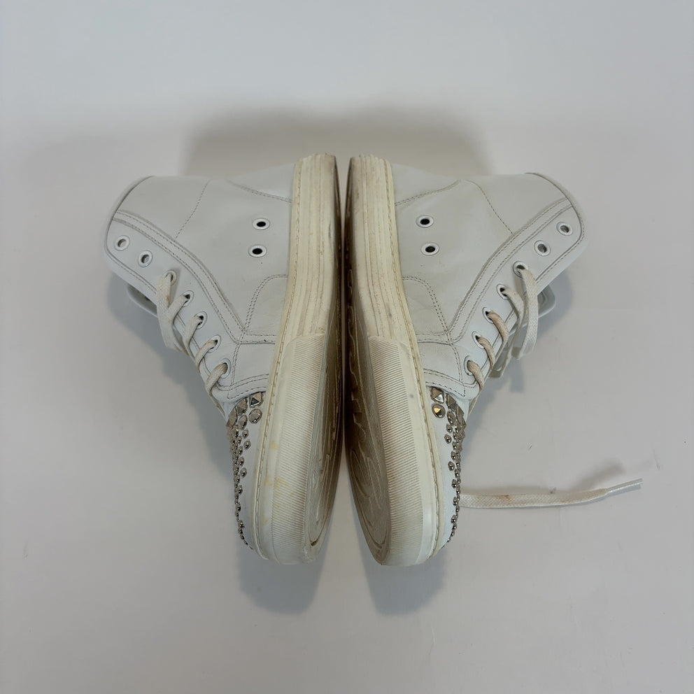 Gucci Studded White Hightop Sneakers
