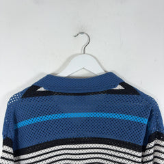 Burberry Striped Perforated Button-Up Shirt