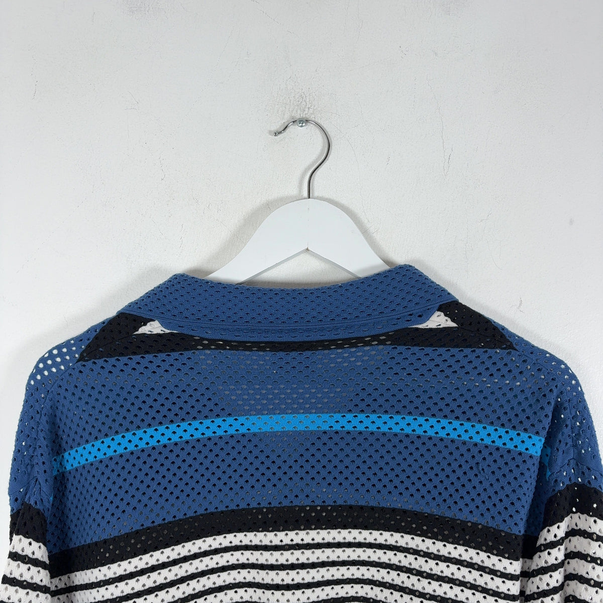 Burberry Striped Perforated Button-Up Shirt