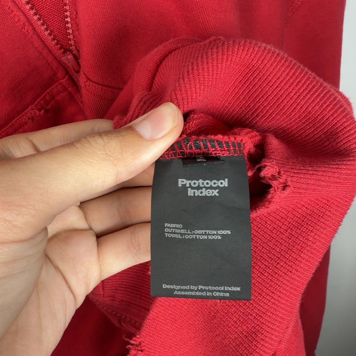 Protocol Index Terry Towel Zip Up Hoodie