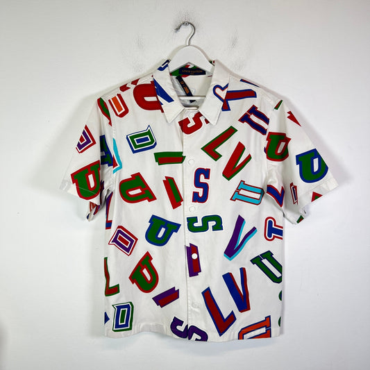 Louis Vuitton x NBA White Basketball Letters Shirt Size L