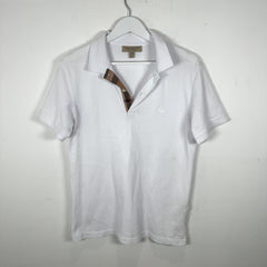 Burberry 1/4 Button White Polo