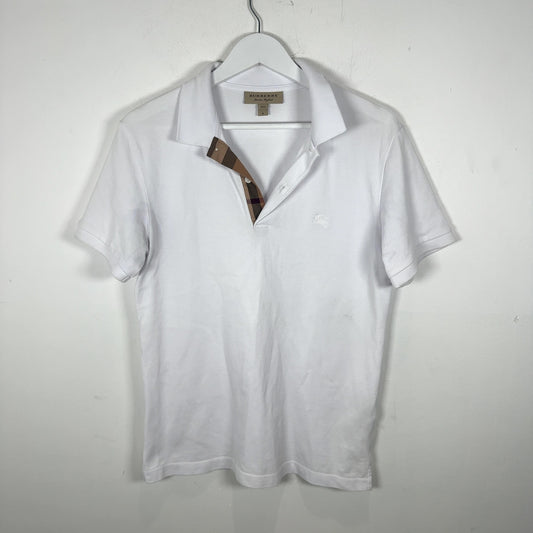 Burberry 1/4 Button White Polo
