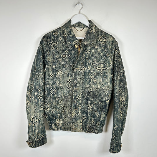 Louis Vuitton Dark Blue Monogram Denim Tailored Jacket Size 46