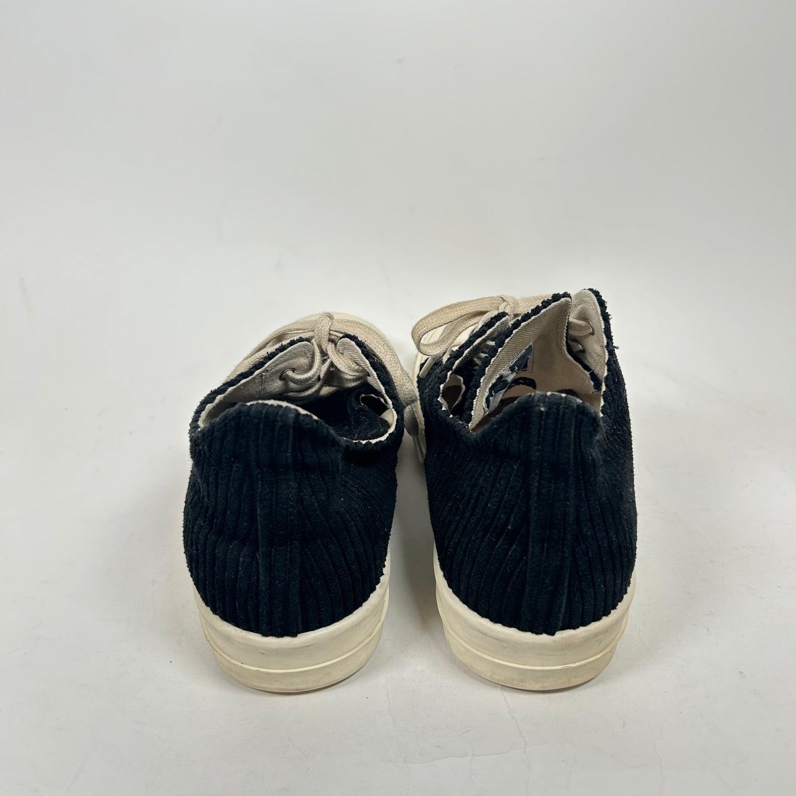 Rick Owens DrkShdw Black Corduroy Low Top Ramones Size 41
