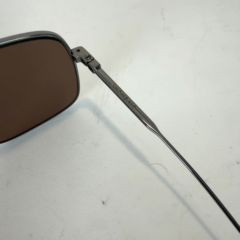 Givenchy Rectangle Aviator Brown Lens Wire Frame Sunglasses