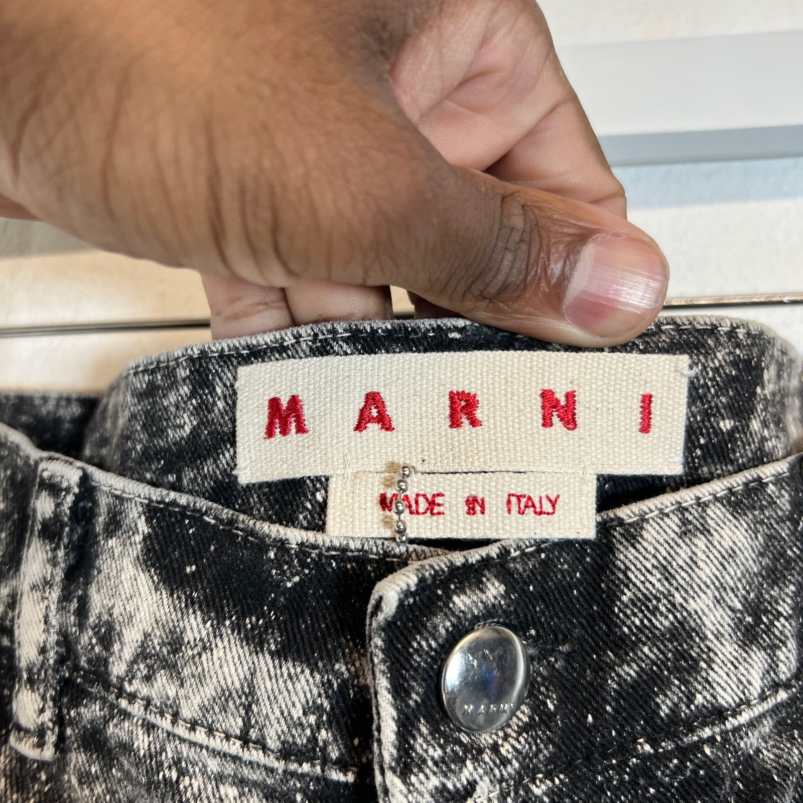 Marni Black Marble Dyed Denim Jeans Size 34