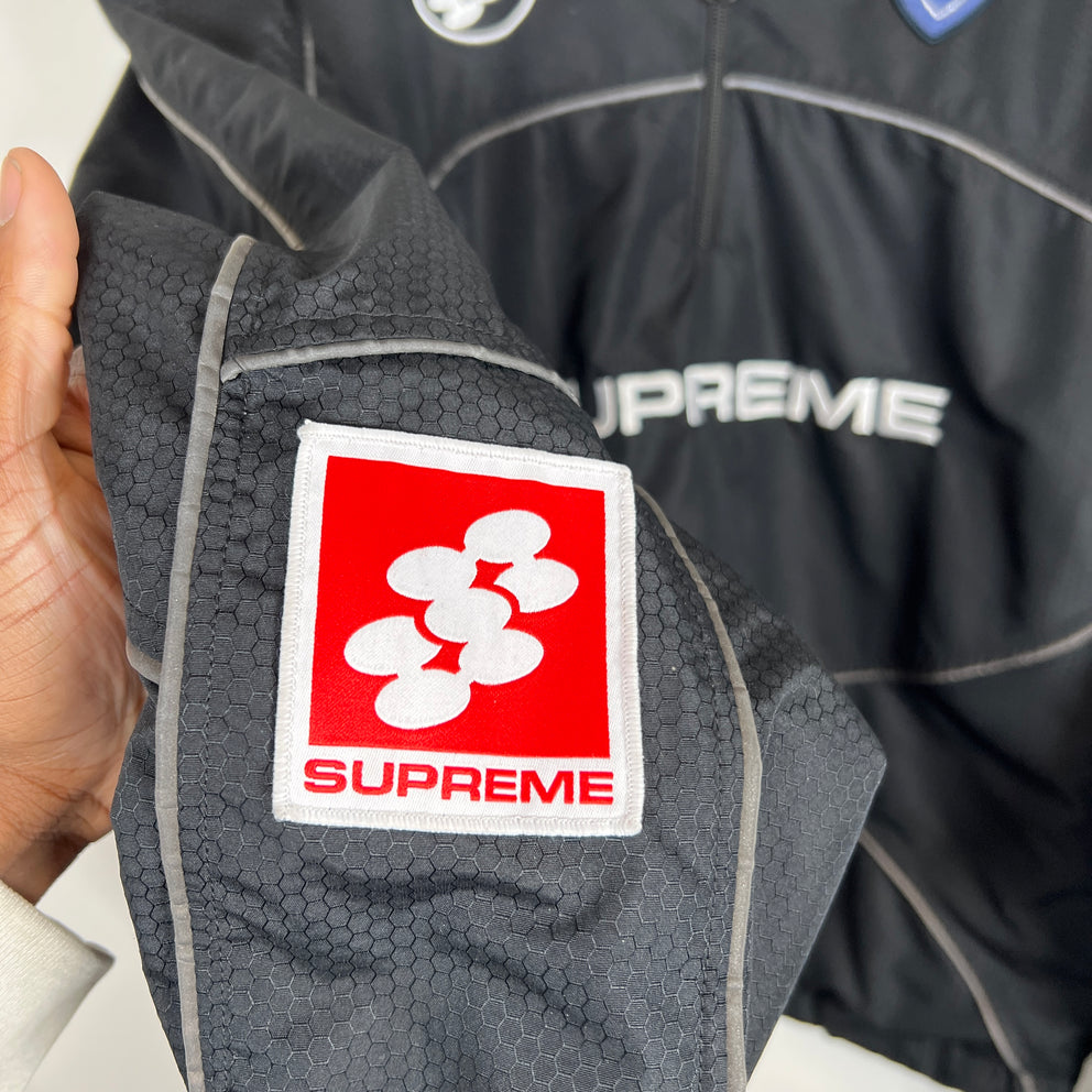 Supreme Black Reflective Piping Pullover Size M