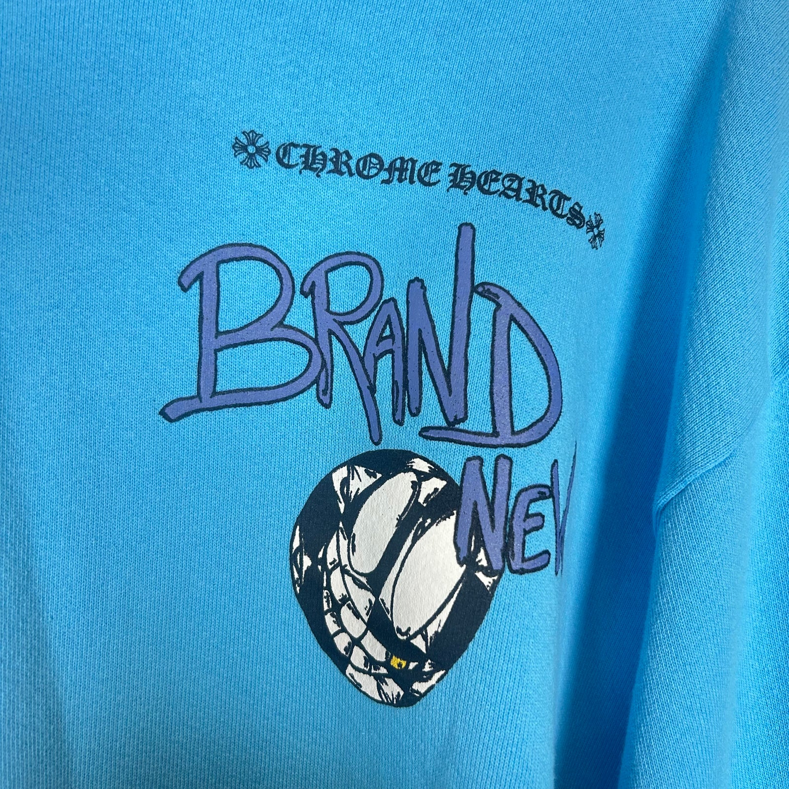 Chrome Hearts Blue Matty Boy Brain New Hoodie Size XL