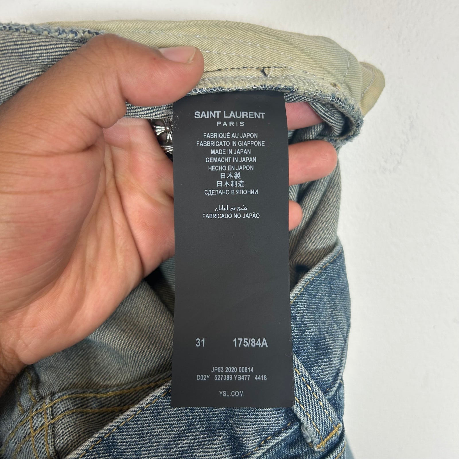 Saint Laurent D02 Blue Wash Jeans Size 31