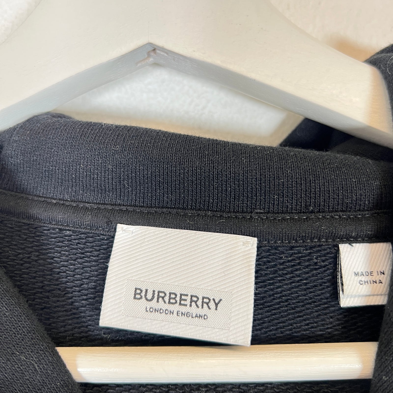Burberry Black Horseferry Logo Hoodie Size S