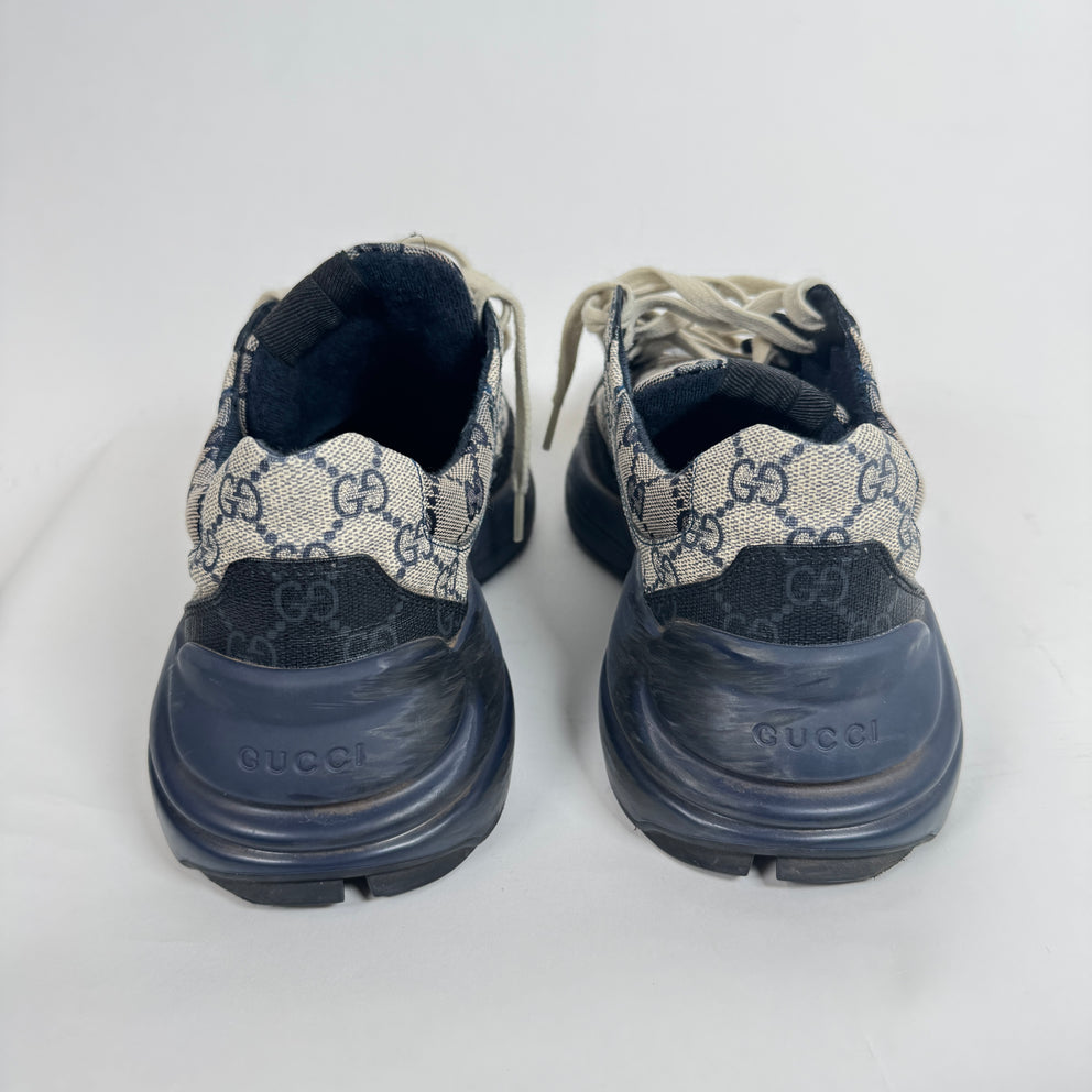 Gucci Navy GG Rhyton Sneaker Size GG 7.5