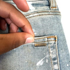 Amiri Distressed Paint Splatter Denim Jeans