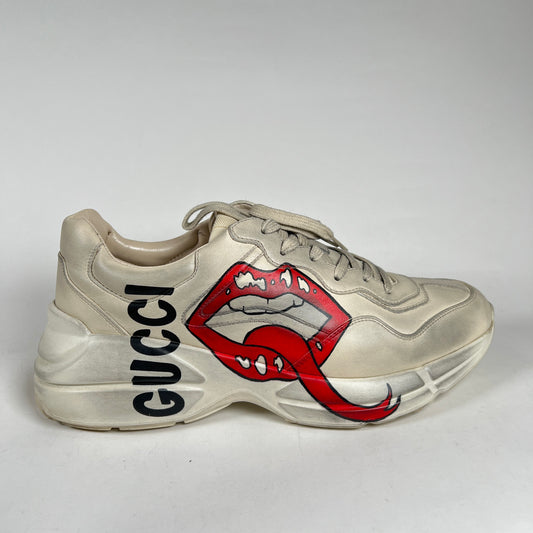 Gucci Rhyton Mouth Print Leather Sneaker Size 12