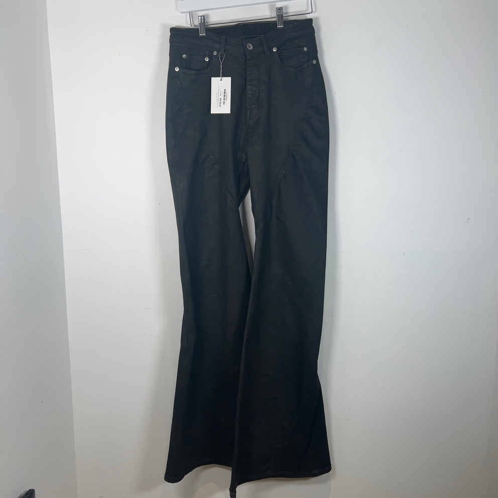 Rick Owens DRKSHDW Waxed 'Bias' Bootcut Jeans