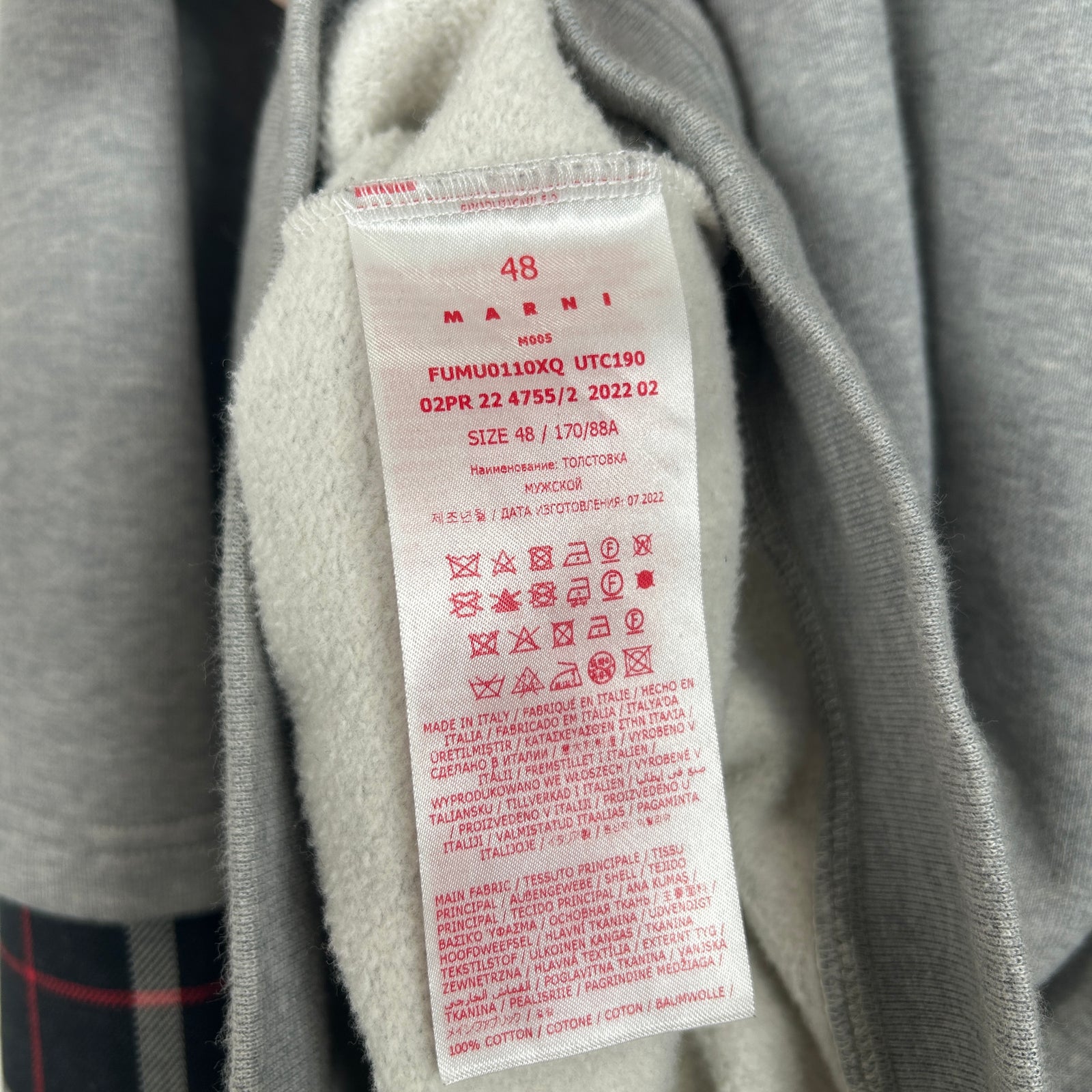 Marni Gray Double Layered Sweatshirt Size L